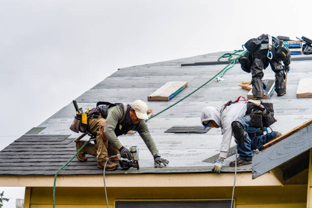 Professional Gutter Installation technician working in Dearborn, MO